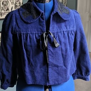 Anthropologie Elevenses cropped corduroy jacket